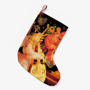 NATIVITY,MUSIC MAKING ANGELS - MAGIC OF CHRISTMAS SMALL CHRISTMAS STOCKING