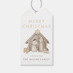 Nativity Neutral Minimalistic Modern Gift Tag