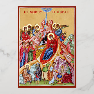 Nativity of Christ Foil Holiday Card