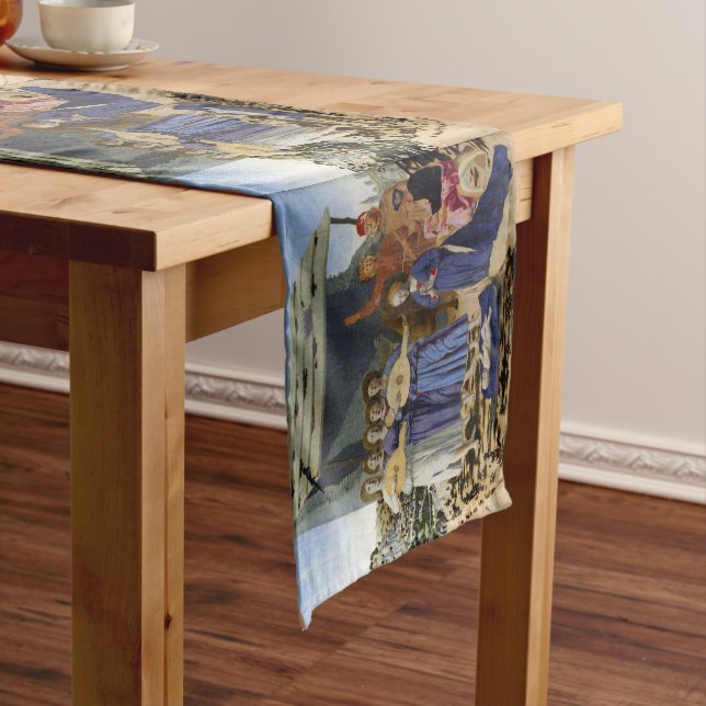NATIVITY OF JESUS, ANGELS by PIERO DELLA FRANCESCA Medium Table Runner (In Situ)