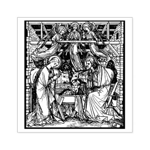 Nativity of Jesus Religious Christian Holy Family Rubber Stamp