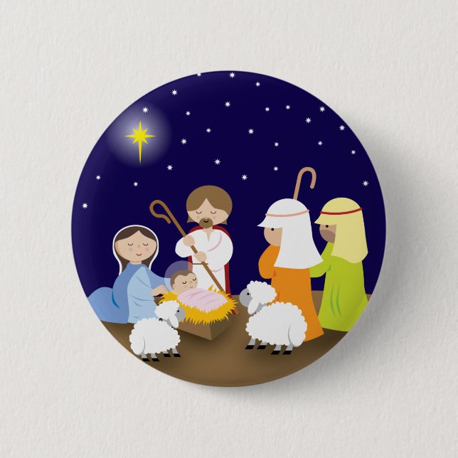 Nativity of the Lord 6 Cm Round Badge (Front)