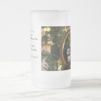 Nativity Ornament Bible Verse Frosted Glass Mug