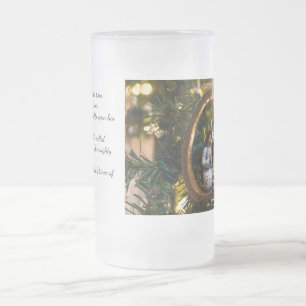 Nativity Ornament Bible Verse Frosted Glass Mug