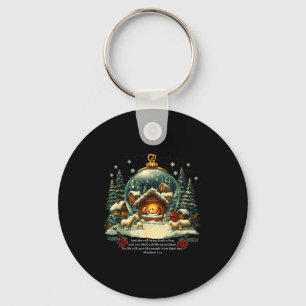 Nativity Ornament Christmas Scene Matthew 1_21 Key Ring