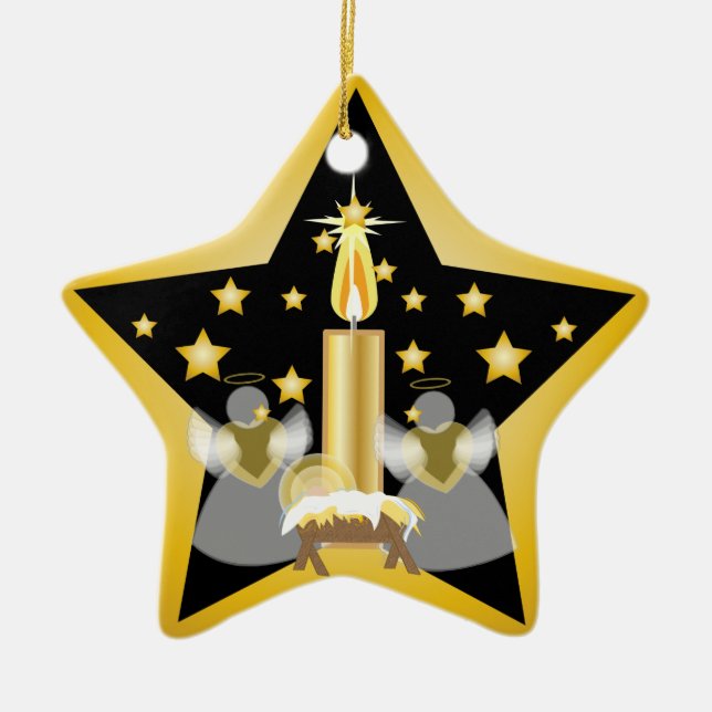 Nativity Ornament-Customise Ceramic Tree Decoration (Front)