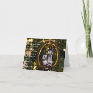 Nativity Ornament Isiah Seven Fourteen Holiday Card