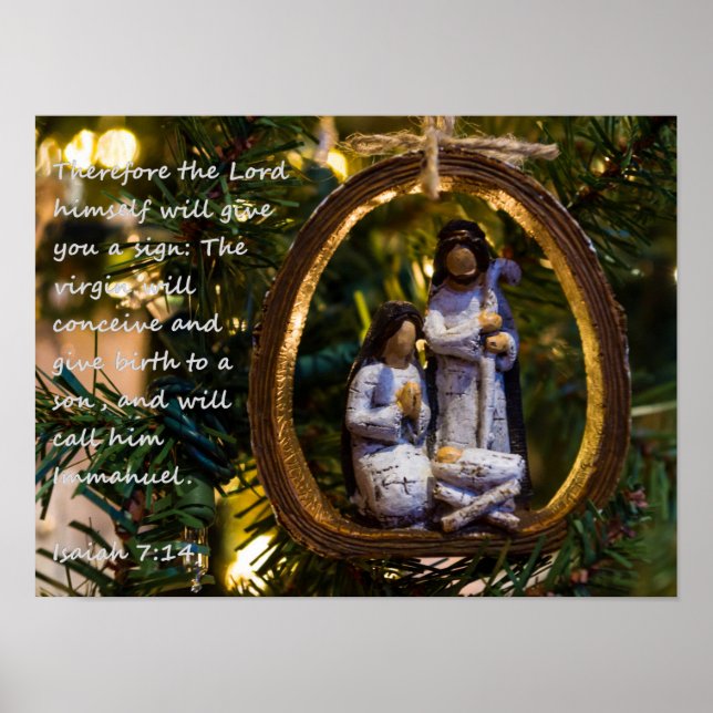 Nativity Ornament Isiah Seven Fourteen Poster (Front)