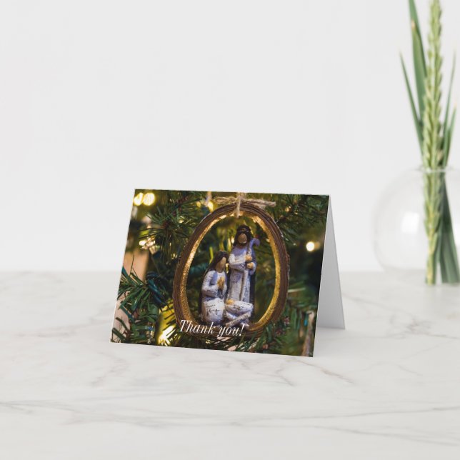 Nativity Ornament Thank You Card (Front)