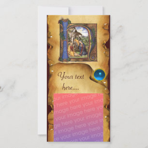 NATIVITY PARCHMENT Blue Sapphire Monogram