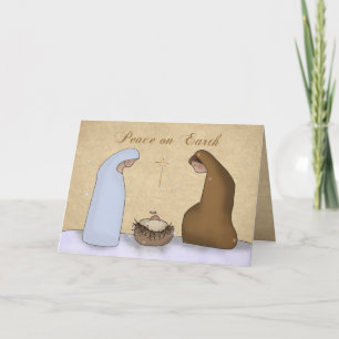 Nativity, Peace on Earth Christmas Holiday Card