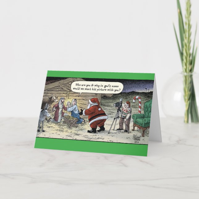 Nativity Photo Christmas Funny Paper Card (Front)