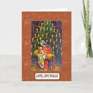 Nativity, religious Christmas card