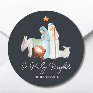 Nativity Religious Christmas  Classic Round Sticker