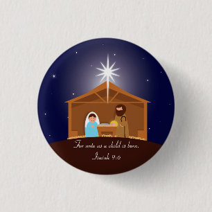 Nativity Scene 3 Cm Round Badge