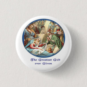 Nativity Scene 3 Cm Round Badge