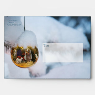 Nativity Scene and Bethlehem Star Pattern Envelope