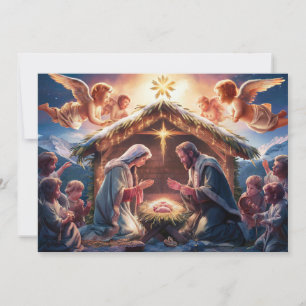 Nativity Scene Baby Jesus Christmas Card #2