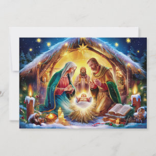 Nativity Scene Baby Jesus Christmas Card #3