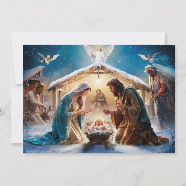 Nativity Scene Baby Jesus Christmas Card #4 (Front)