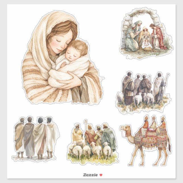 Nativity Scene, Baby Jesus, Mary, and Joseph (Sheet)