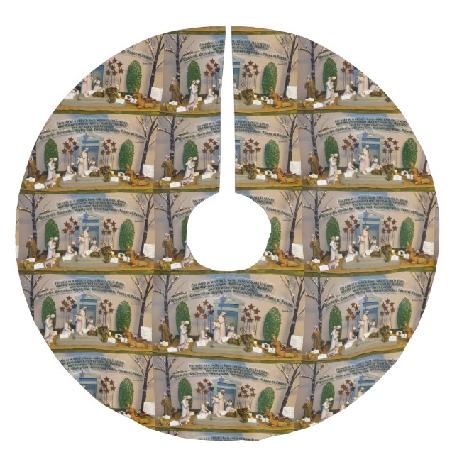Nativity Scene Brushed Polyester Tree Skirt (Front)