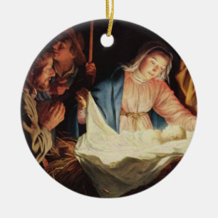 Nativity Scene Ceramic Tree Decoration