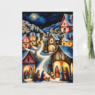 Nativity Scene Christian Christmas Wishes Card