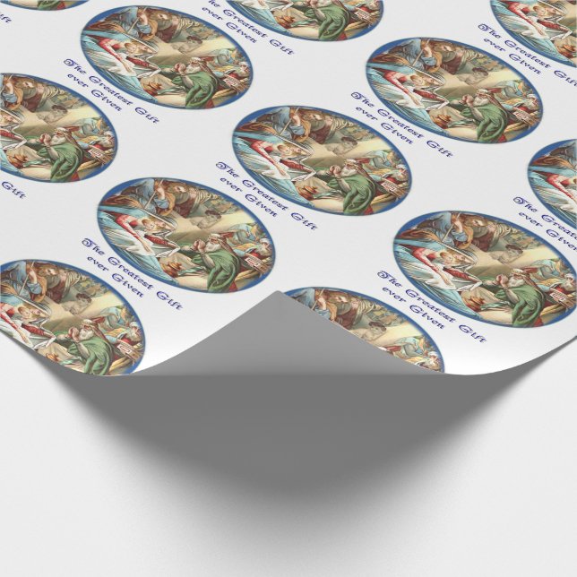 Nativity Scene Christian Wrapping Paper (Corner)