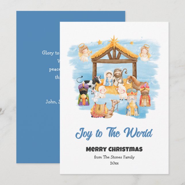 Nativity Scene Christmas Cards Non-Photo Holiday (Front/Back)