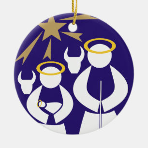 Nativity Scene Christmas Ceramic Ornament