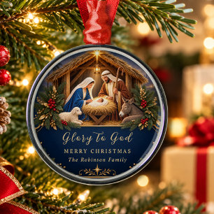 Nativity Scene Christmas Christian Holiday Decor Metal Tree Decoration