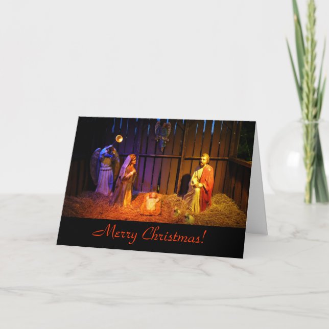 Nativity Scene Christmas Display in Washington DC Holiday Card (Front)