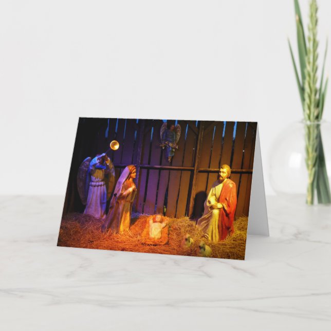 Nativity Scene Christmas Display in Washington DC Holiday Card (Front)