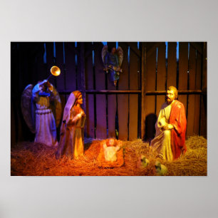 Nativity Scene Christmas Display in Washington DC Poster