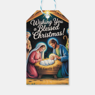 Nativity Scene Christmas Greeting Gift Tags