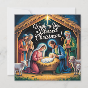 Nativity Scene Christmas Greeting Holiday Card
