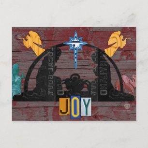 Nativity Scene Christmas Holiday License Plate Art Postcard
