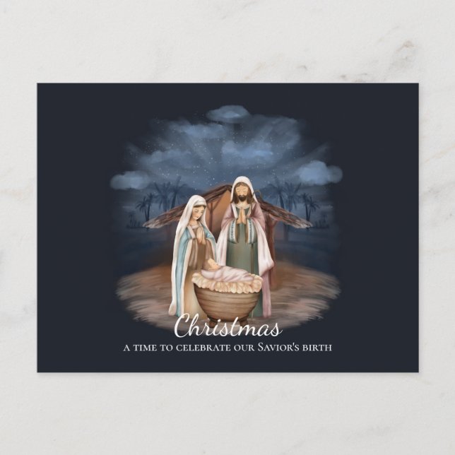 Nativity Scene - Christmas Our Saviour's Birth  Postcard (Front)