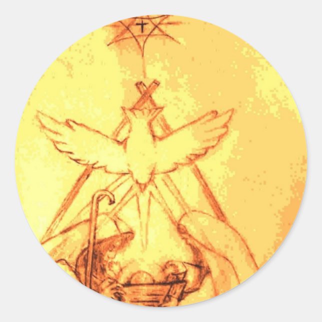 Nativity Scene Christmas Sticker (Front)