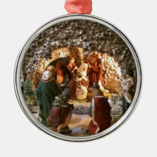 Nativity Scene Christmas Tree Ornament-Circle Metal Tree Decoration