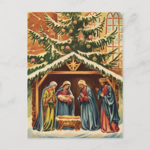 Nativity Scene Christmas vintage Postcard