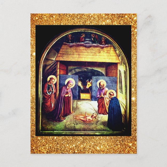 Nativity Scene,Convento di San Marco, Fra Anvelico Holiday Postcard (Front)