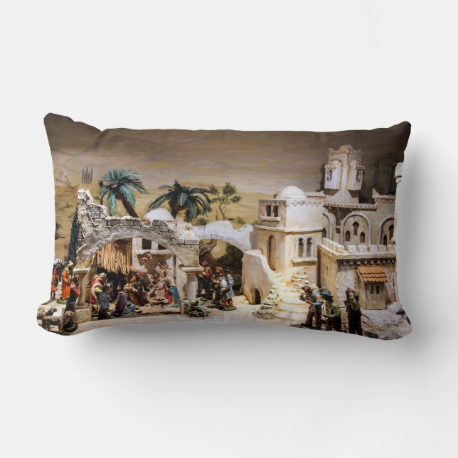 Nativity Scene Decoration for Christmas Lumbar Cushion (Front)