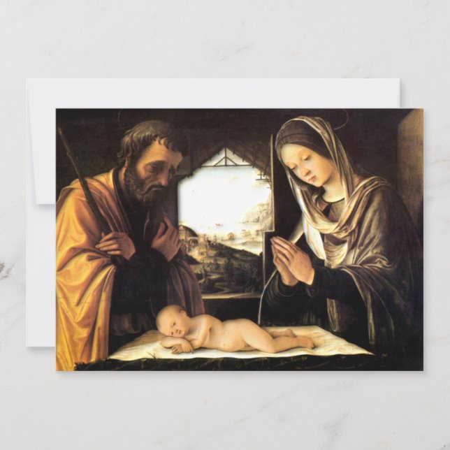 Nativity Scene for Christmas - Holy Family, Costa Holiday Card (Front)