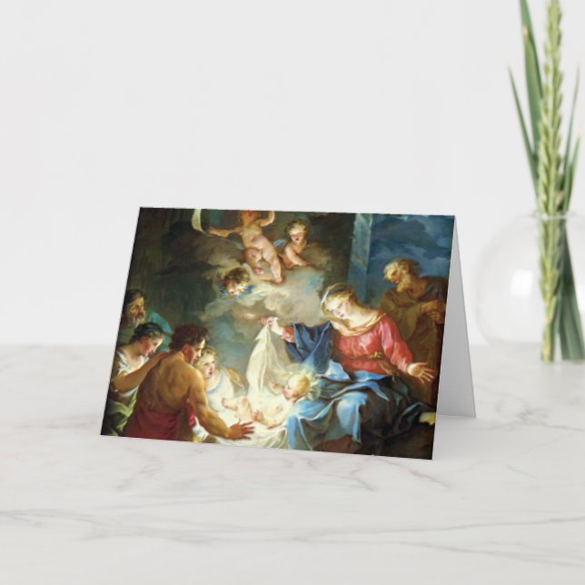 Nativity Scene for Christmas - Pierre Holiday Card (Front)
