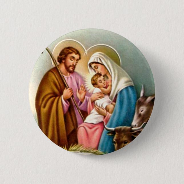 Nativity Scene Gifts for Christmas 6 Cm Round Badge (Front)