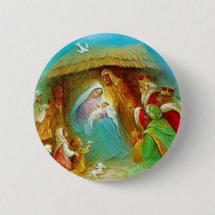 Nativity Scene Gifts for Christmas 6 Cm Round Badge