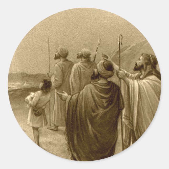 Nativity Scene Gifts for Christmas Classic Round Sticker (Front)