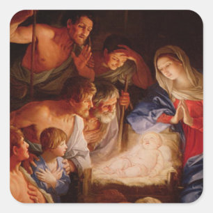 Nativity Scene Gifts for Christmas Square Sticker